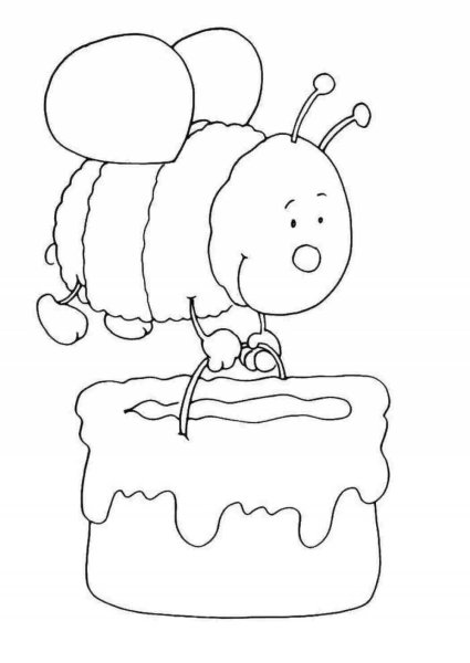 Раскраска мишка с медом для детей