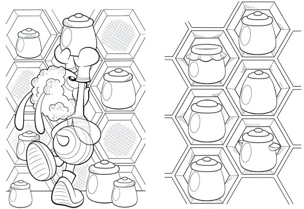 Раскраска пчелы и соты
