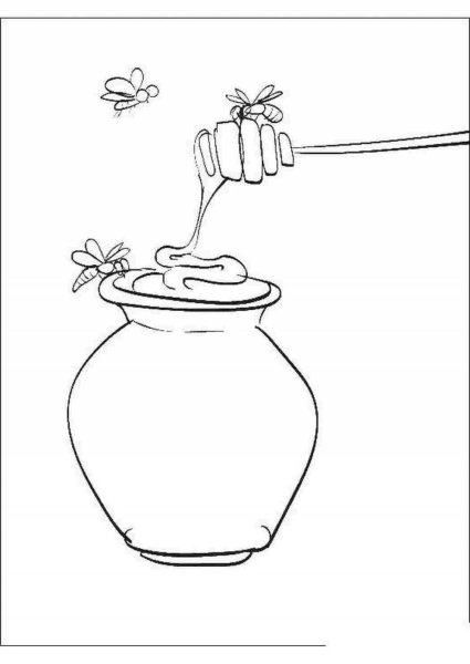 Мед раскраска