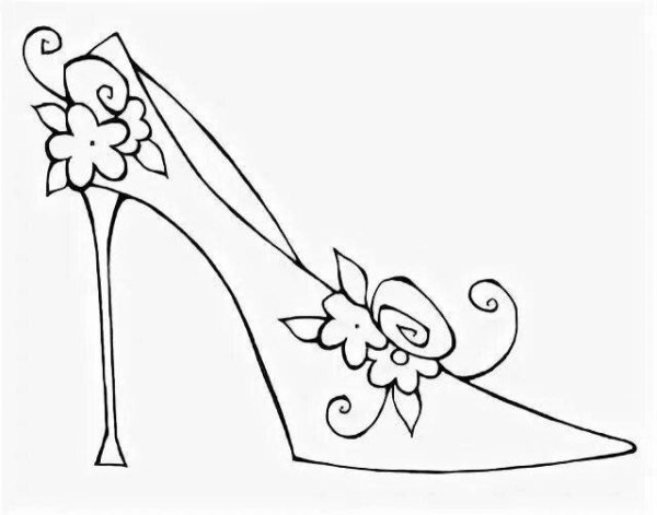 Туфелька Золушки раскраска