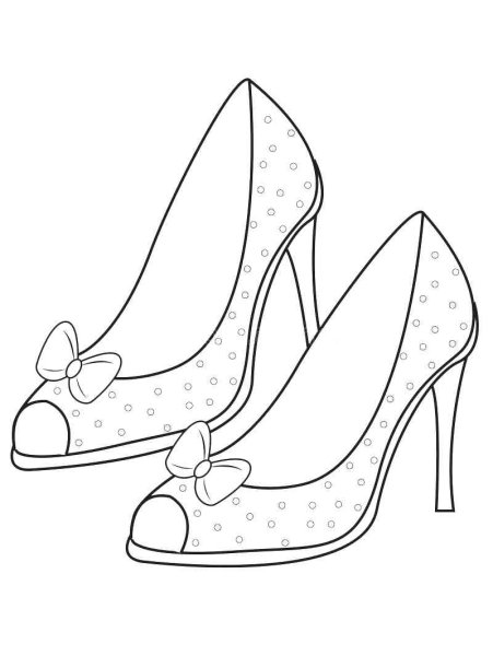Туфелька раскраска для детей