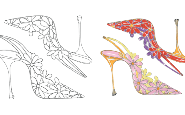 Эскизы обуви Маноло Бланик