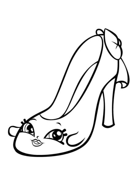 Туфелька раскраска для детей