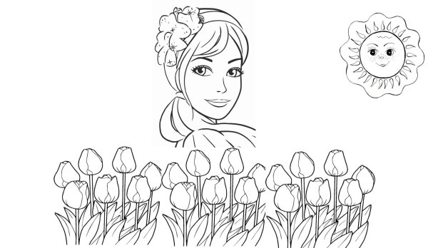 Раскраска ко Дню матери