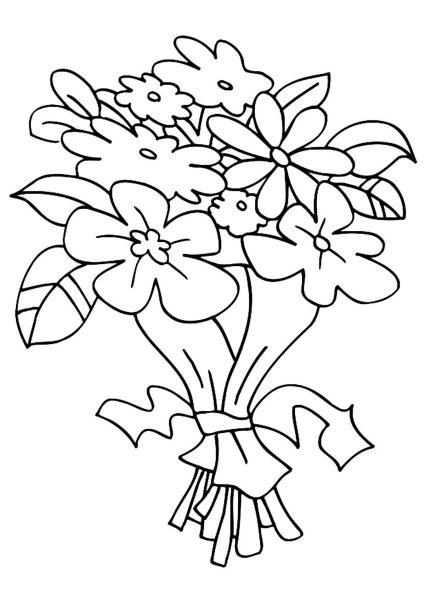 Букет раскраска
