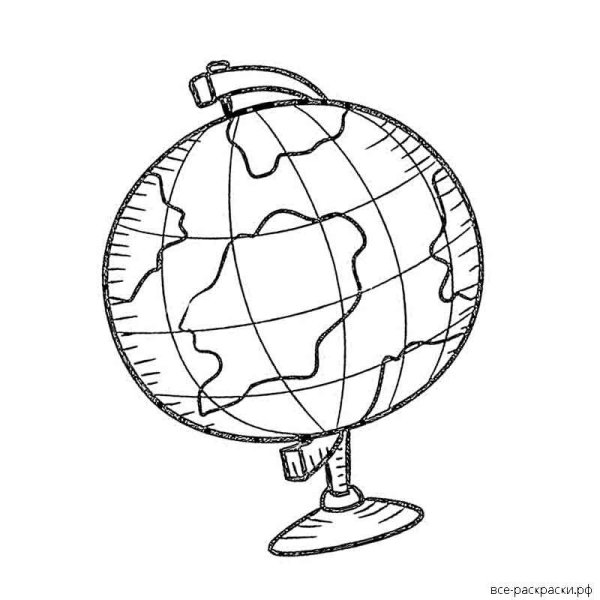 Глобус раскраска