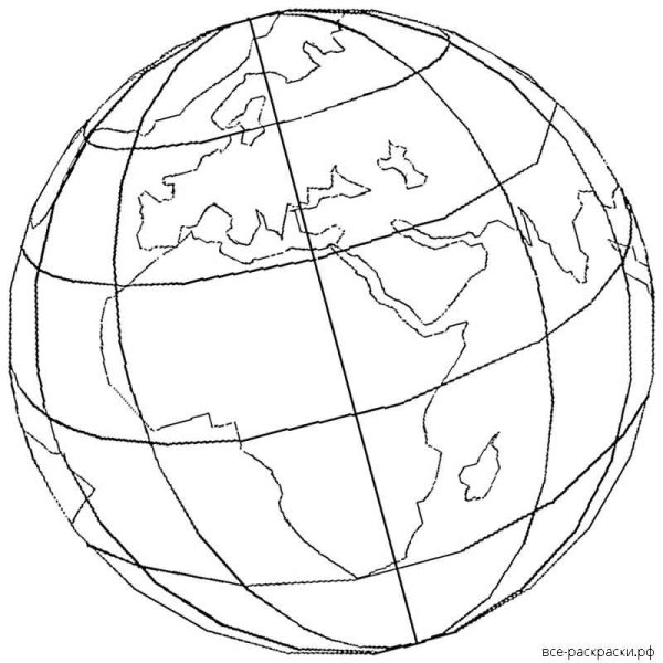 Глобус раскраска