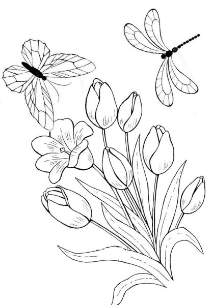 Весенние цветы раскраска для детей