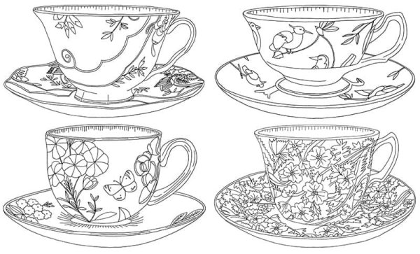 Чашка с блюдцем для раскрашивания