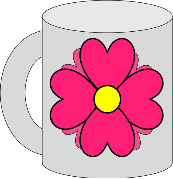 Чашка с цветочками рисунок