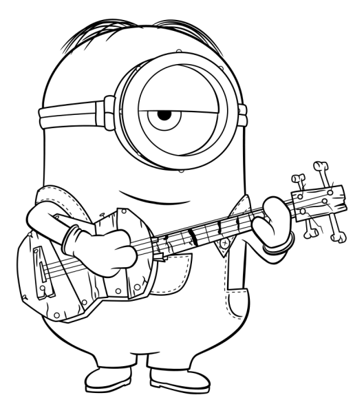 Миньон Кевин раскраска