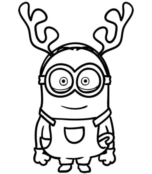 Раскраски Миньоны новогодние