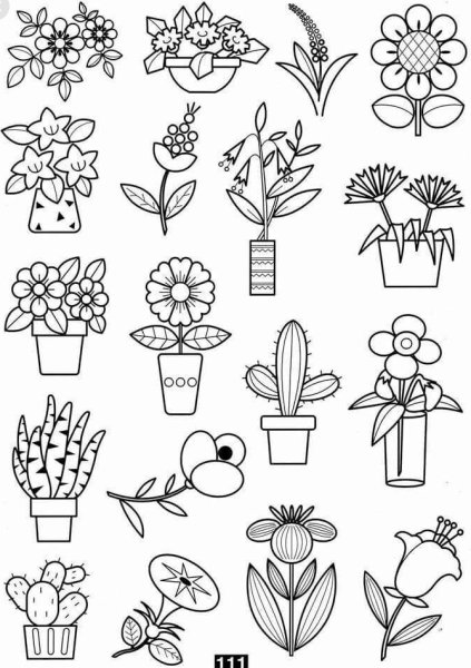 Мини раскраска цветов
