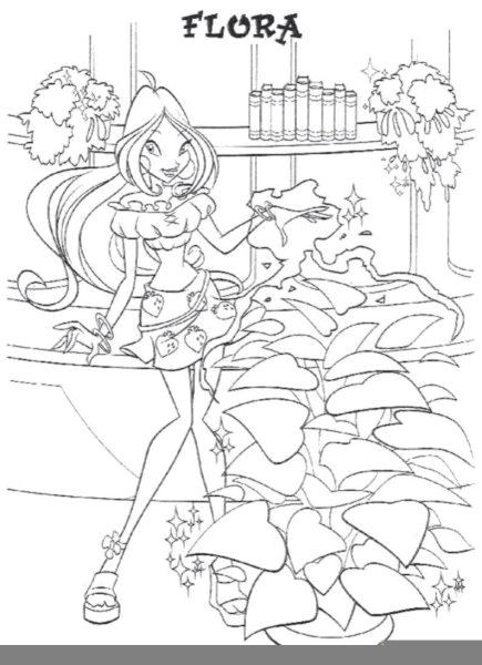 Раскраска Винкс Флора Космикс
