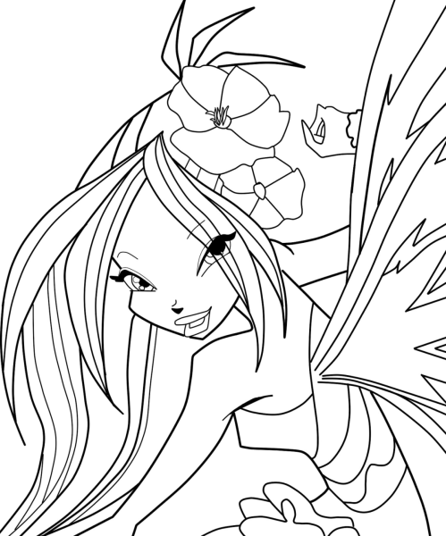 Раскраски Винкс Сиреникс Флора