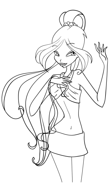 Раскраска Винкс Флора