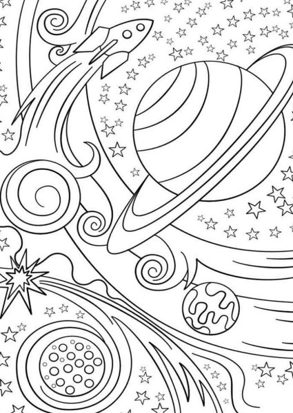 Космос раскраска для детей