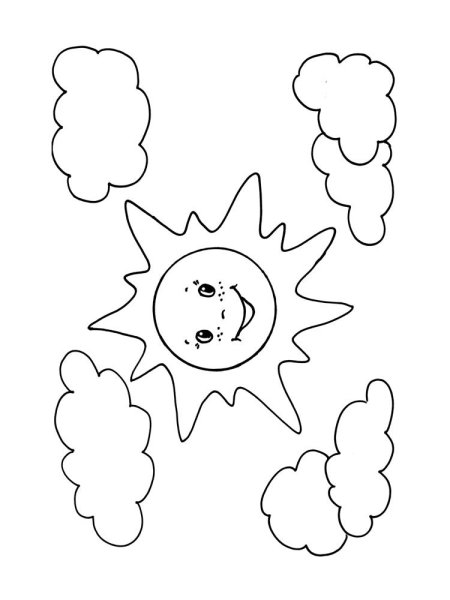 Солнце раскраска для детей