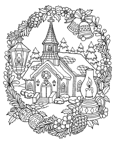 Церковь раскраска