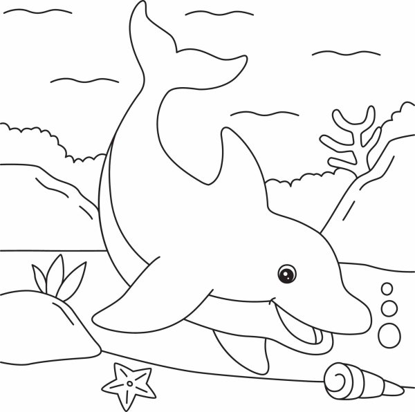 Дельфин рисунок красками