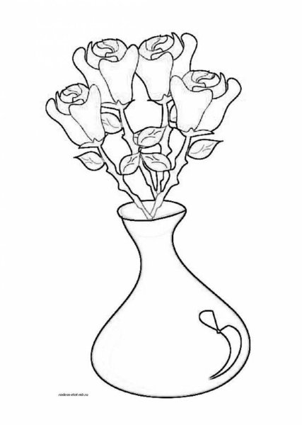 Рисунок вазы с цветами