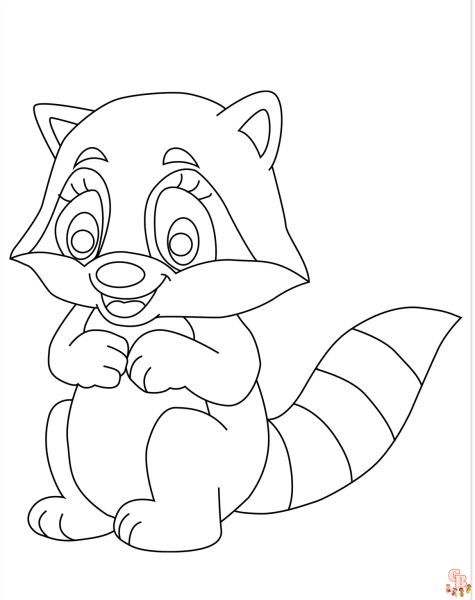 Раскраска малышам. Енот