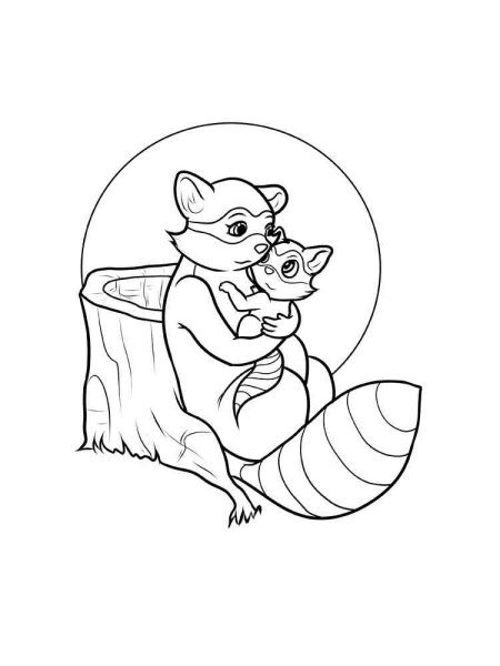 Раскраска малышам. Енот