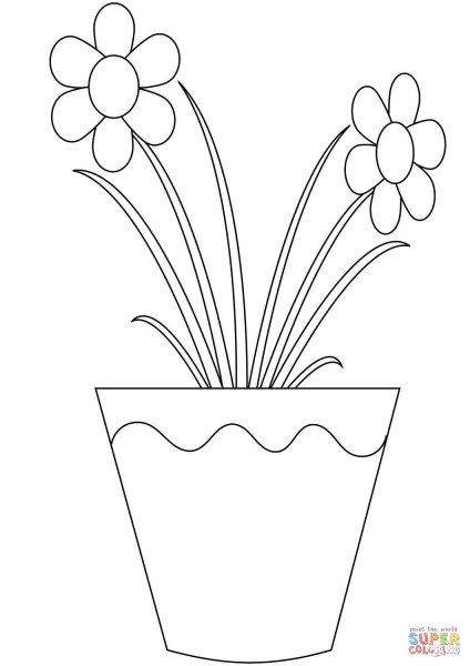 Горшок для цветов раскраска