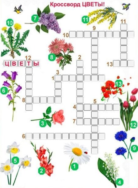 Кроссворд цветы