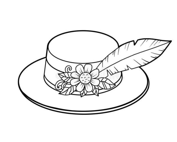 Шляпа раскраска для малышей