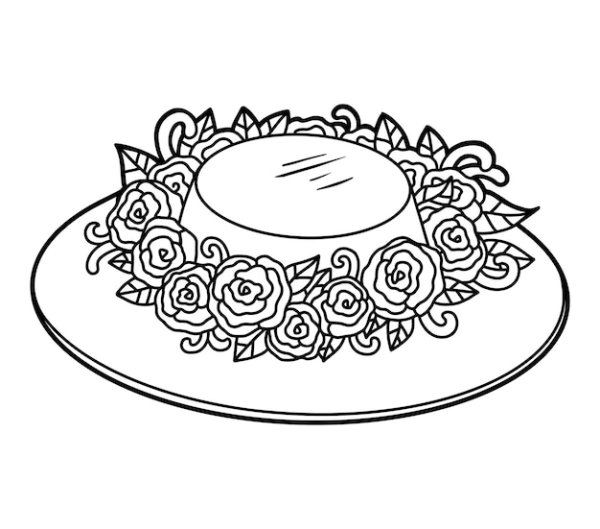 Шляпа с цветами раскраска