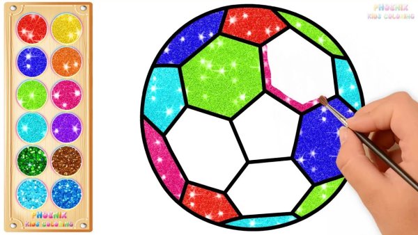 Порисовать разноцветный мяч