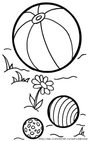 Раскраска мячик для детей 3-4 лет