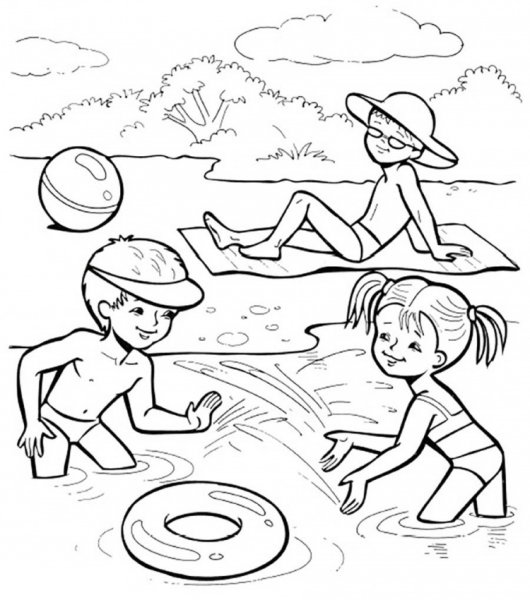 Лето раскраска для детей