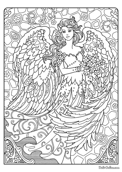 Раскраска антистресс ангел