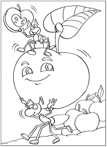 Раскраски c яблочныv спасjv