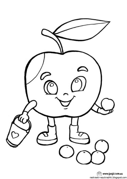 Яблоко раскраска