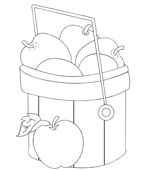 Корзина с яблокамирасраска