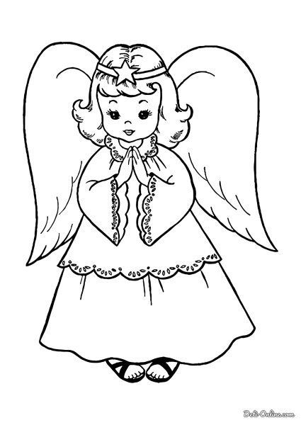 Ангел раскраска