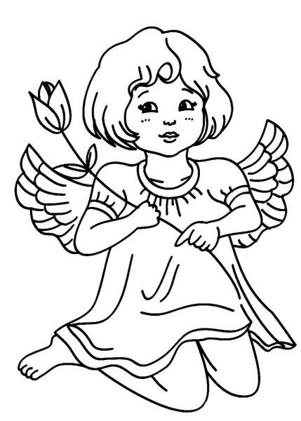 Ангел раскраска для детей