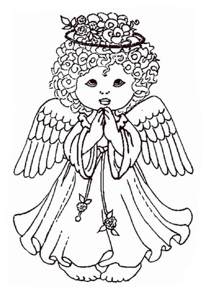 Ангел раскраска