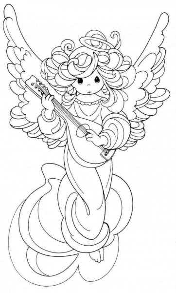 Рождественский ангел раскраска