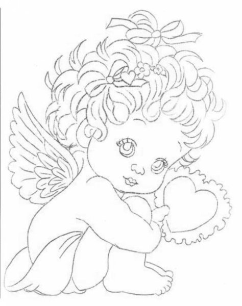 Раскраска Ангелочек