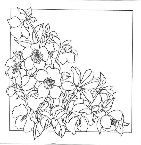 Эскизы для батика цветы