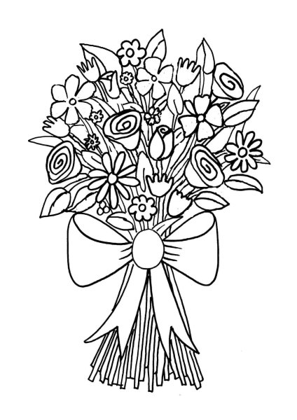 Букет раскраска