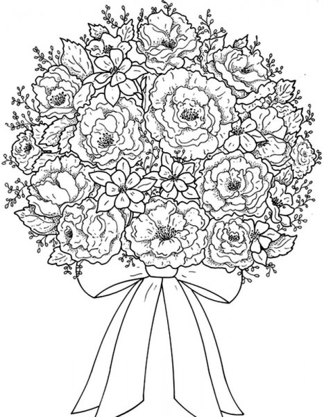 Раскраска букет цветов