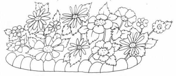 Рисование цветы на клумбе