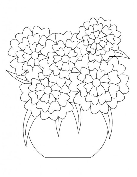 Букет для мамы раскраска