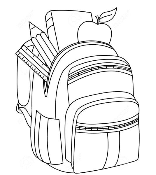 Раскраска рюкзак школьный
