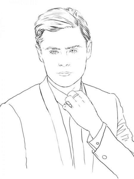 Раскраска портрет мужчины